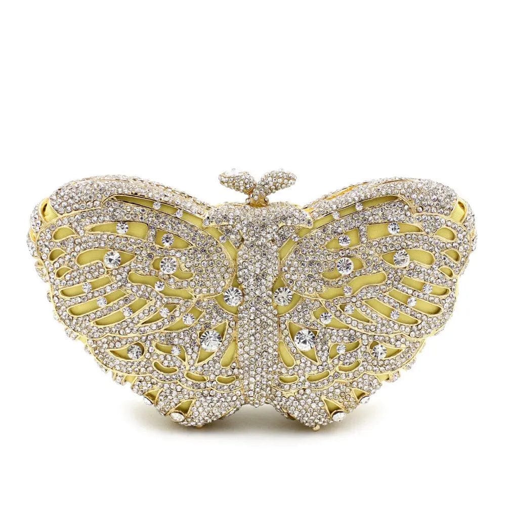 17 X 9 X 4.5 CM / Multi #9 Wholesales Luxury Crystal Rhinestone Party Clutch Purse Full Crystal Butterfly Shape Evening Bag Diamond Handbag