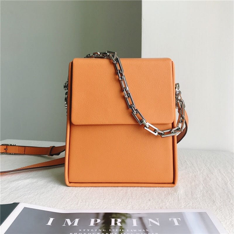 17X15X7.5CM / orange Luxury Designer Woman Tote Handbags Famous Brands Real Leather Sling Shoulder Messenger Bag Woman Purse And Handbag