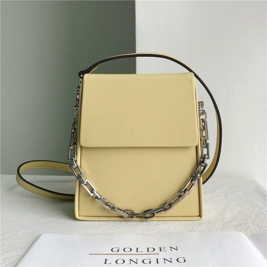 17X15X7.5CM / Yellow Luxury Designer Woman Tote Handbags Famous Brands Real Leather Sling Shoulder Messenger Bag Woman Purse And Handbag
