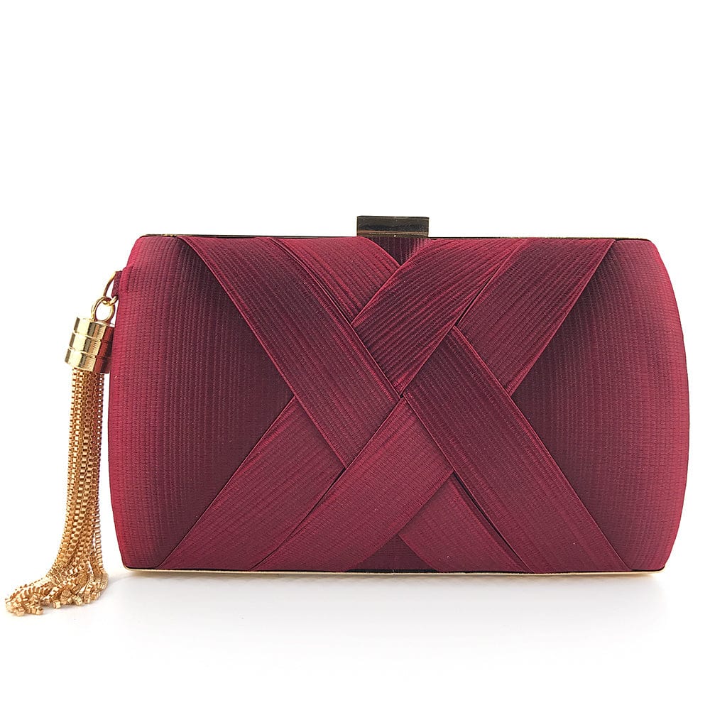 18*7*11.5(cm) / #9 Satin Tassels Clutch Bag Vintage Handbag Evening Bags Silk Satin Party women ladies Handbags Clutch Purse