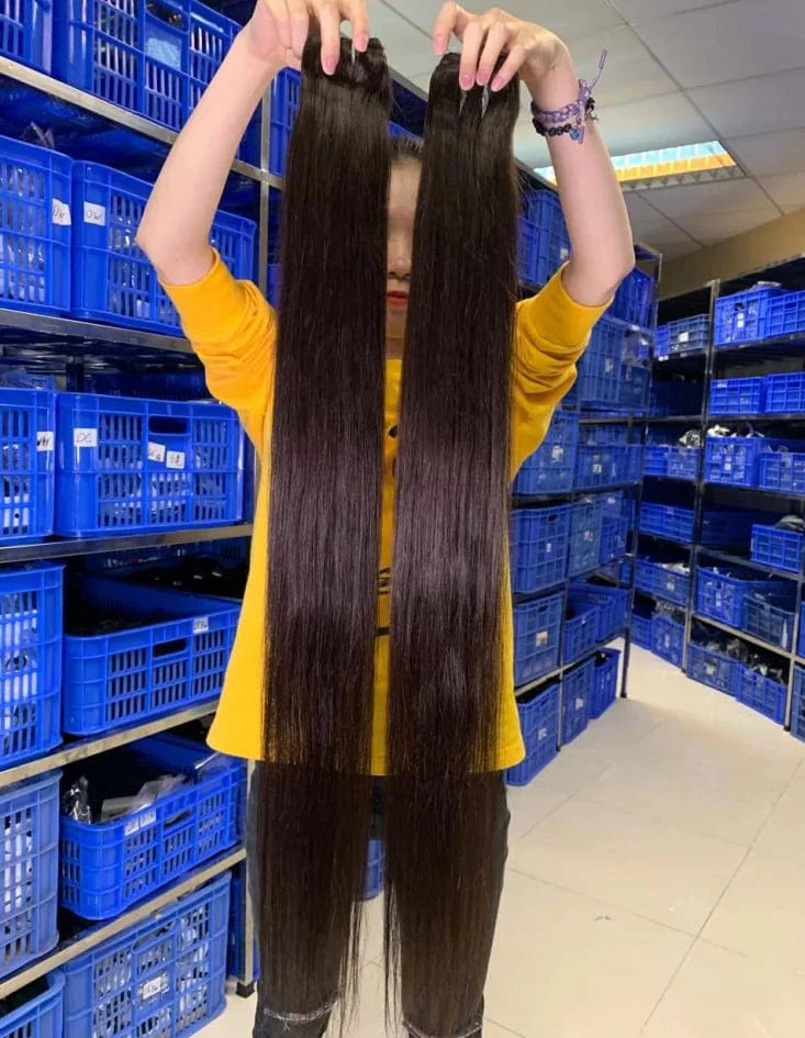 18 Inches / 10A Straight Wholesale Hot Sale China Suppliers Raw Indian Hair 1b Black Straight Salon Hair Extension
