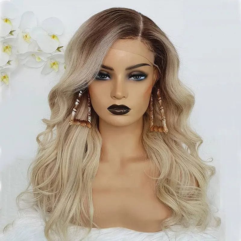 18 Inches / 13X4 lace front wig Exotic Transparent HD Ombre Blonde Color Body Wave Cuticle Aligned Virgin European Human Hair Full Lace Wigs