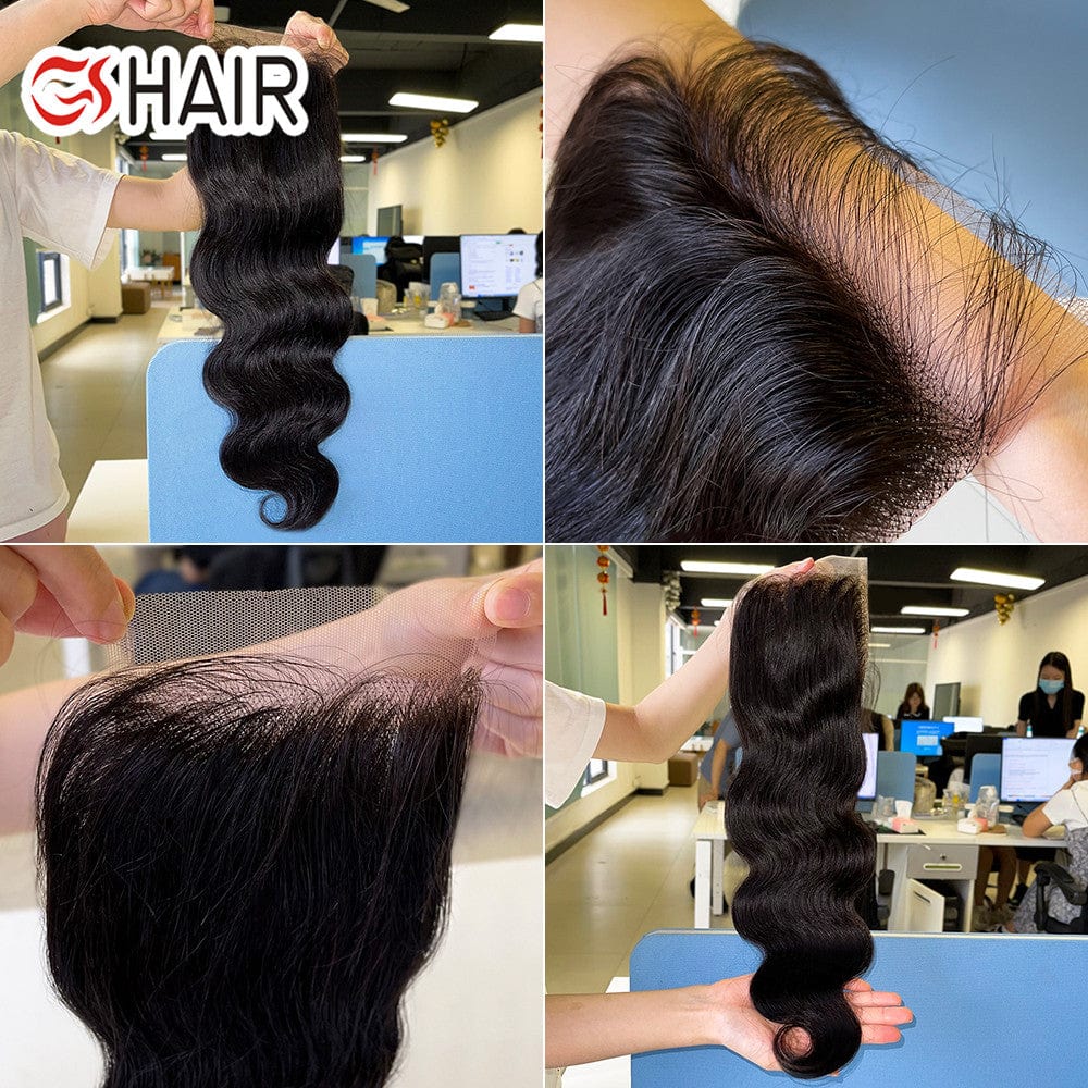 18 Inches / 4*4 Medium brown lace 100% brazilian hair 5x5 7x7 transparent lace closure and bundle,silk base closure 5x5,4x4 swiss lace closure bundles