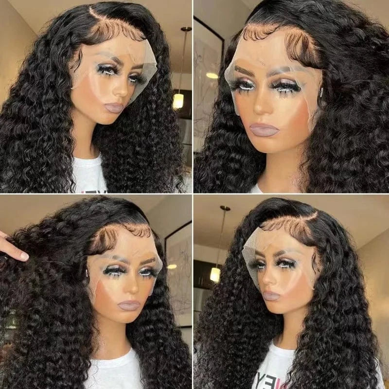 18 Inches / 5 new fashion 13X4 frontal supper double drawn 300% density 100% human hair 12A high quality jerry curly hair