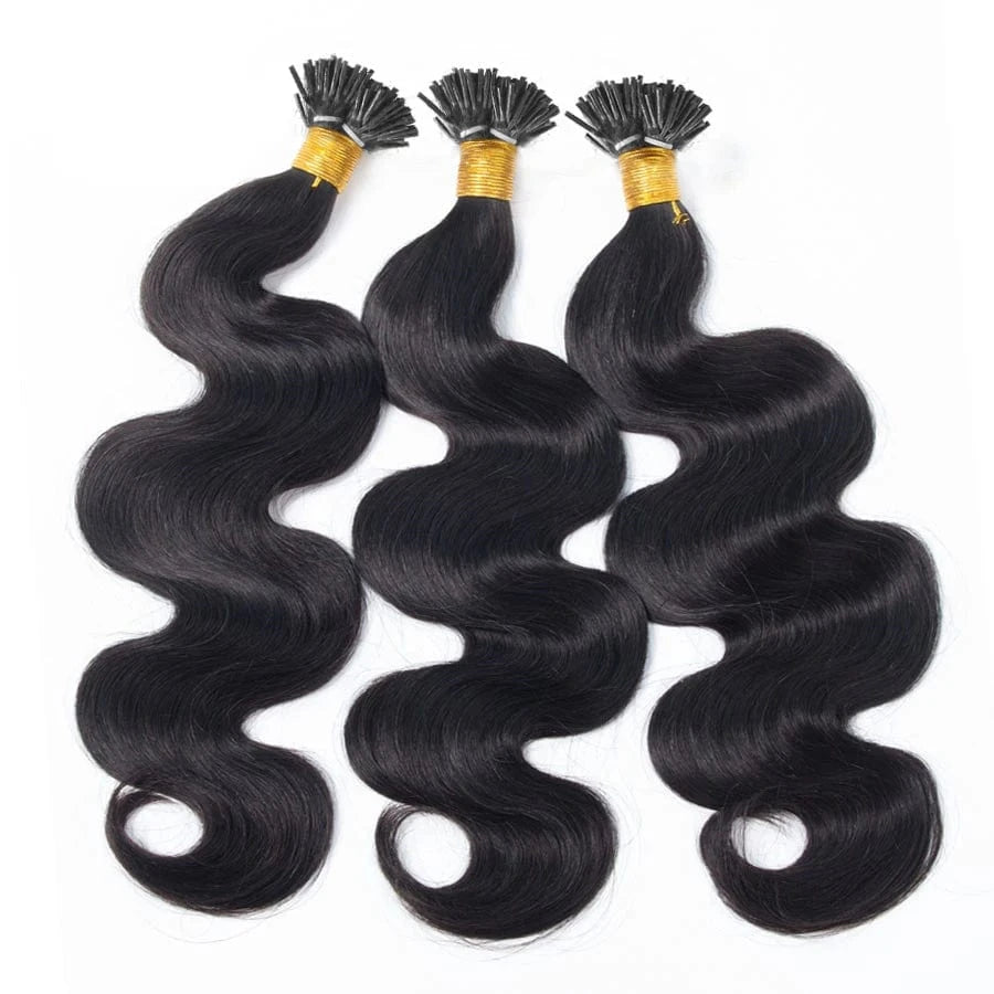 18 Inches / body wave VMAE Raw Virgin Vietnamese Remy Cuticle Microlink I Tips 4C Afro Kinky Curly Hair Extensions 100% Natural I Tip Hair Extension