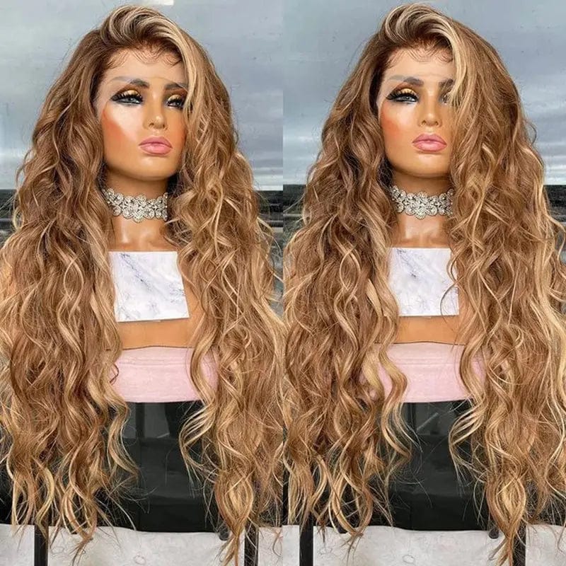 18 Inches / Color 1 Professional Hair Vendors Highlight Brown Human Virgin Hair 4*4 Transparent HD Lace Closure Wigs