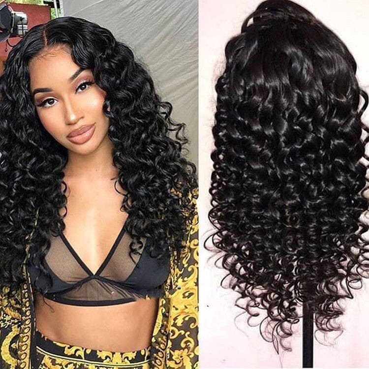 18 Inches / Color 4 Wet Water Curly 400% Density Burmese Full Cuticle Aligned Human Hair Melt HD Lace Frontal Closure Wigs