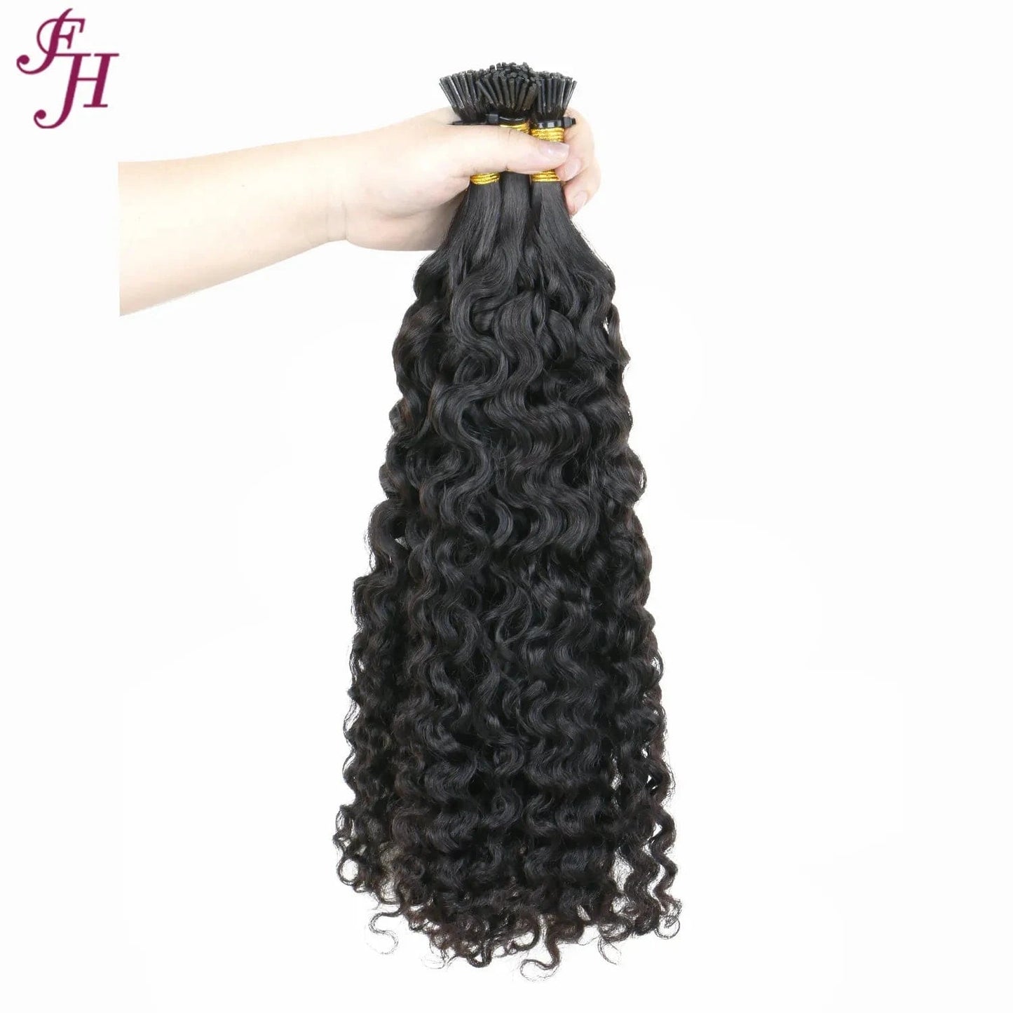 18 Inches / Deep curly 150g FH unprocessed raw brazilian hair i tip human hair extension natural black body wave i-tip remy hair extensions