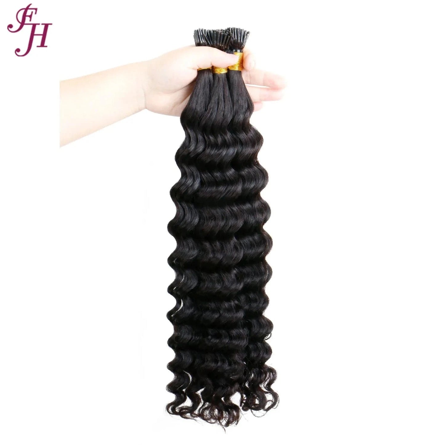 18 Inches / Deep wave 150g FH unprocessed raw brazilian hair i tip human hair extension natural black body wave i-tip remy hair extensions