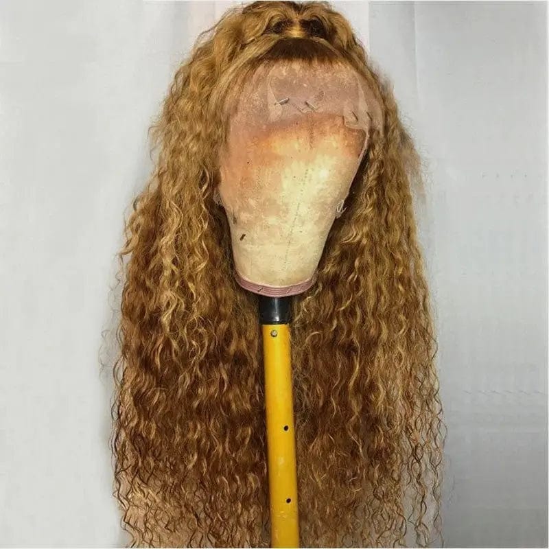 18 Inches / Honey Blonde Color Brown Color Deep Curly Wave Cuticle Aligned Wigs