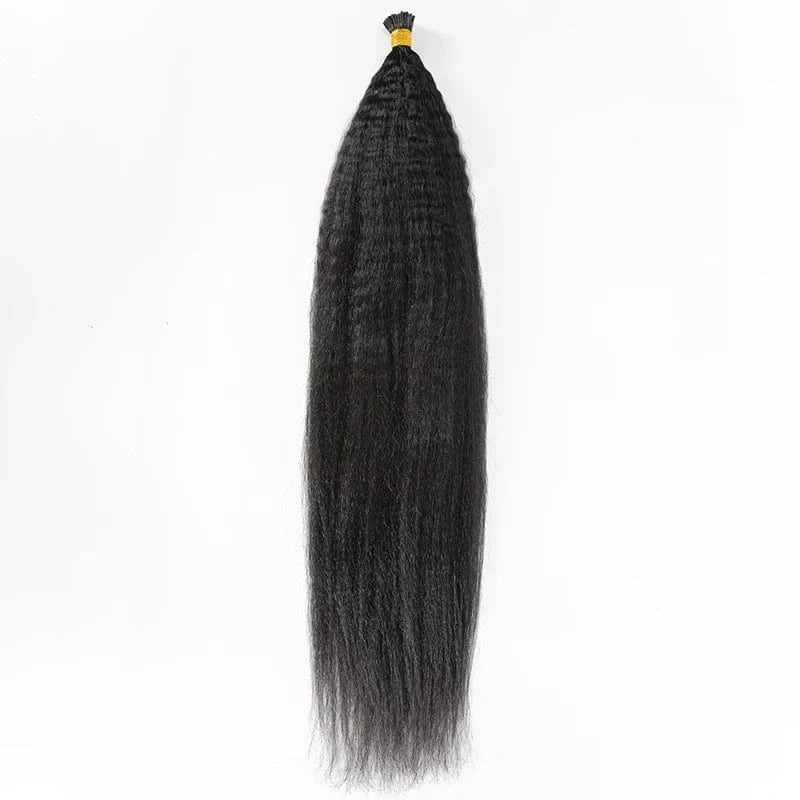 18 Inches / Kinky straight VMAE Raw Virgin Vietnamese Remy Cuticle Microlink I Tips 4C Afro Kinky Curly Hair Extensions 100% Natural I Tip Hair Extension