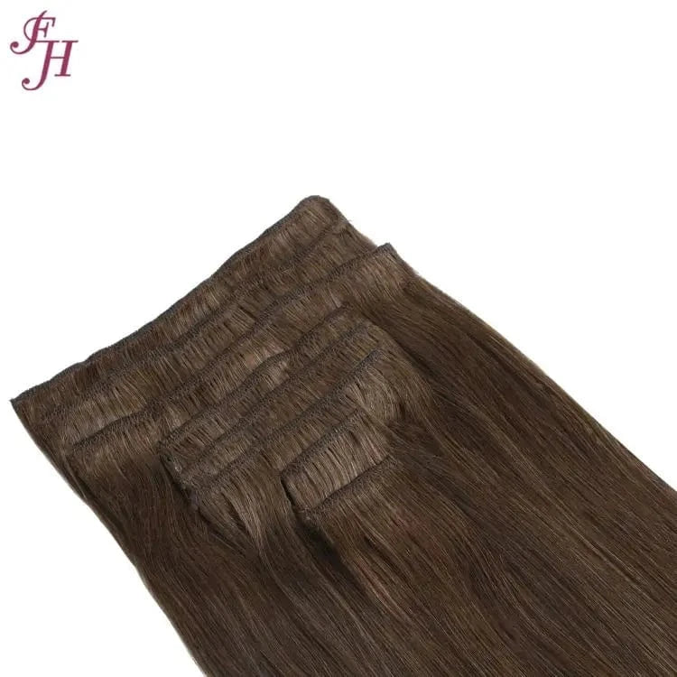 18 Inches / Straight #2 FH Wholesale Luxury Remy Clip In Hair Extensions 22" 100% Double Drawn Hair Extension Human Remy Clip In Hair Extension