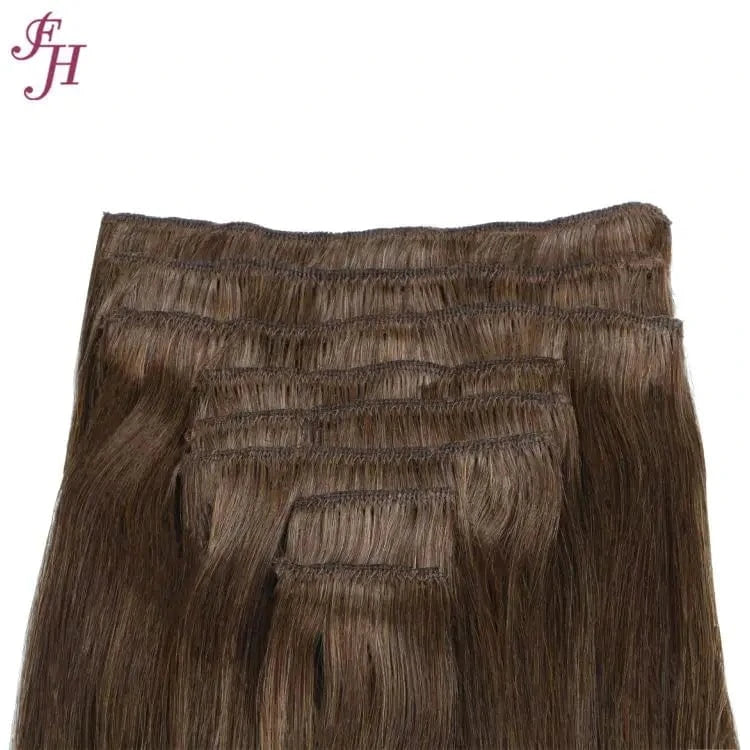 18 Inches / Straight #2 FH Wholesale Luxury Remy Clip In Hair Extensions 22" 100% Double Drawn Hair Extension Human Remy Clip In Hair Extension