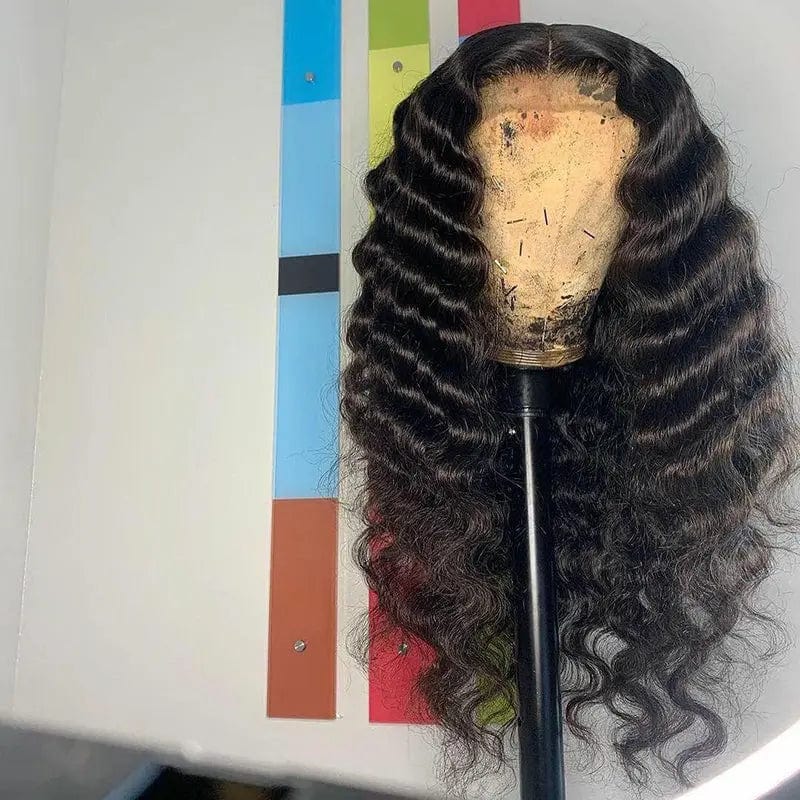 18 Inches / # style2 Long Inches Natural Black Color Super Wave Wig High Quality Cuticle Aligned Brazilian Human Hair Lace Front Wigs