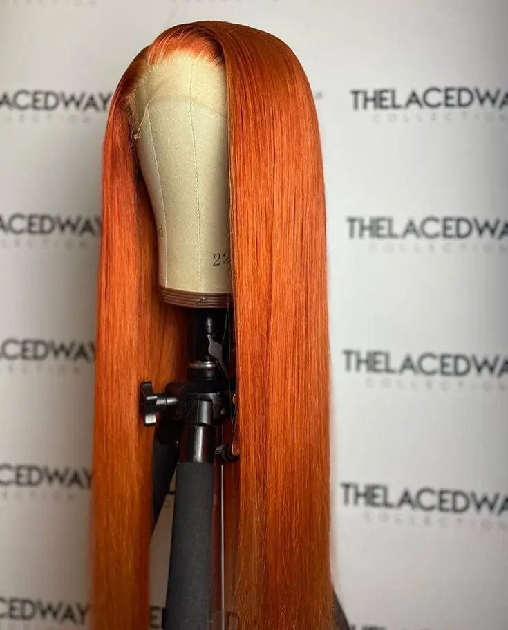 18 Inches / # style4 Wholesale Ginger Color Loose Wave Wig Cuticle Aligned Unprocessed Human Hair Transparent HD Lace Front Wigs