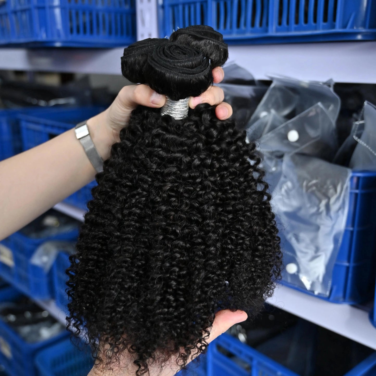 18 Inches / Top quality jerry curly bundles*1 12A Top Quality Brazilian Virgin Cuticle Aligned Human Thick silk Hair One Donor Bundles with Closure for weddings and parties