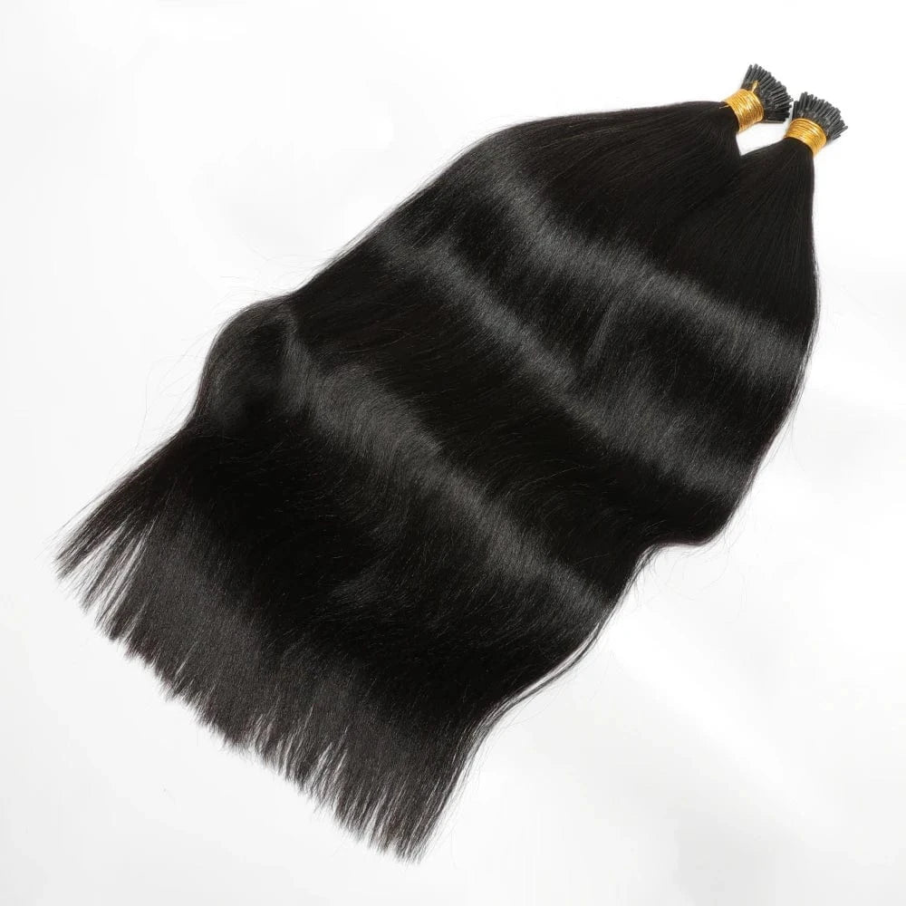 18 Inches / Yaki VMAE Raw Virgin Vietnamese Remy Cuticle Microlink I Tips 4C Afro Kinky Curly Hair Extensions 100% Natural I Tip Hair Extension