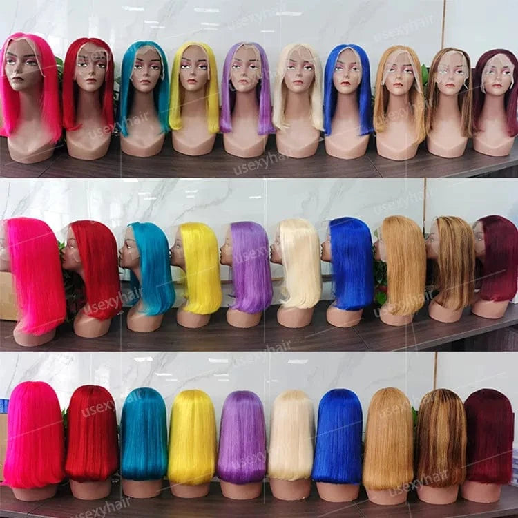 180% Brazilian Virgin Hair HD Lace Front Bob Wig