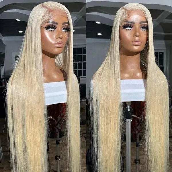180 Density Virgin Hd Transparent Swiss Lace Front Hair Wigs,13x6 Lace Frontal Wigs,613 Blonde Human Hair Wigs