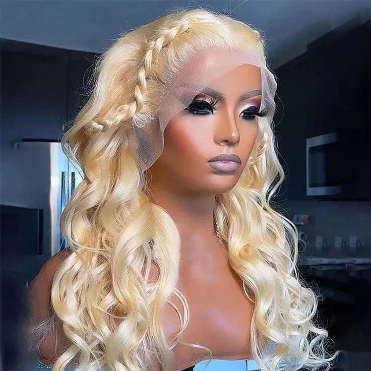 180 Density Virgin Hd Transparent Swiss Lace Front Hair Wigs,13x6 Lace Frontal Wigs,613 Blonde Human Hair Wigs