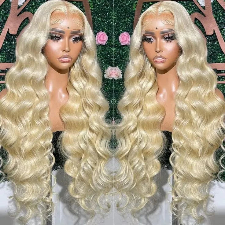 180 Density Virgin Hd Transparent Swiss Lace Front Hair Wigs,13x6 Lace Frontal Wigs,613 Blonde Human Hair Wigs