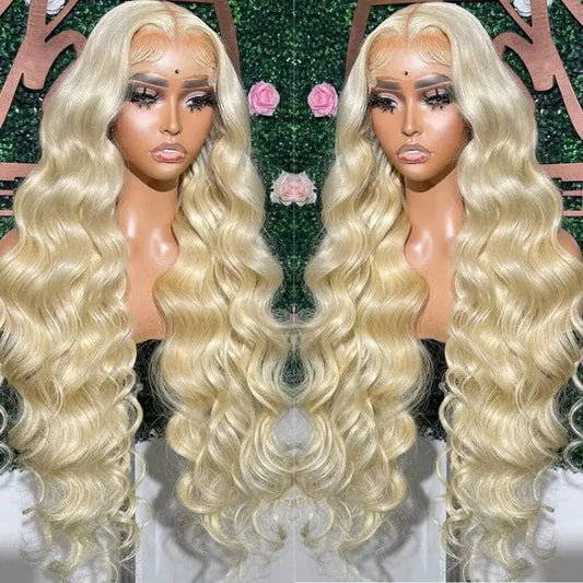 180 Density Virgin Hd Transparent Swiss Lace Front Hair Wigs,13x6 Lace Frontal Wigs,613 Blonde Human Hair Wigs