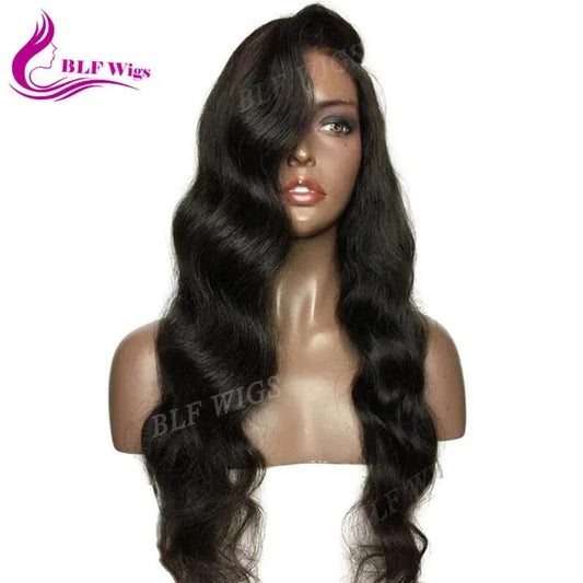180% Heavy Density Virgin Brazilian Human Hair Lace Front Wigs Natural Hairline for Black Women