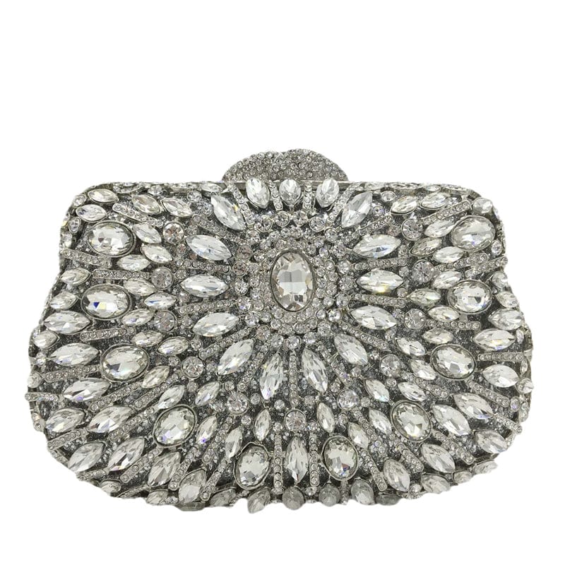 18X12X6CM / silver Fashion Women Crystal Evening Purses and Handbags Luxury Rhinestone Wedding Handbags Minaudiere Bag Bolsas De Mujer