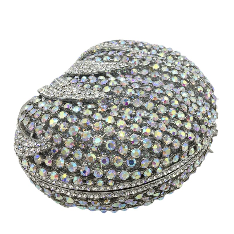 18X12X8CM / silver Luxury Rhinestones Handbag and Purses Silver AB Crystal Pumpkin Women Mini  Evening Clutch Bag Wedding Purse