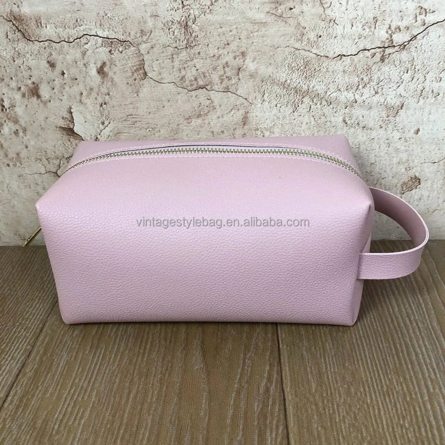 19*10*8cm / Pink PU leather New fashion toiletry bag men leather travel toiletry bag Unisex Pouch for Travelling toiletry kit