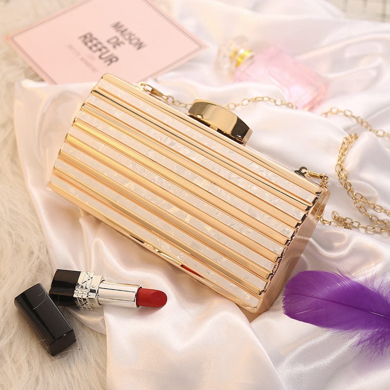 19*5*10 CM / Beige new design luxury shoulder woman bag metal clutch party bags evening bag purse for ladies