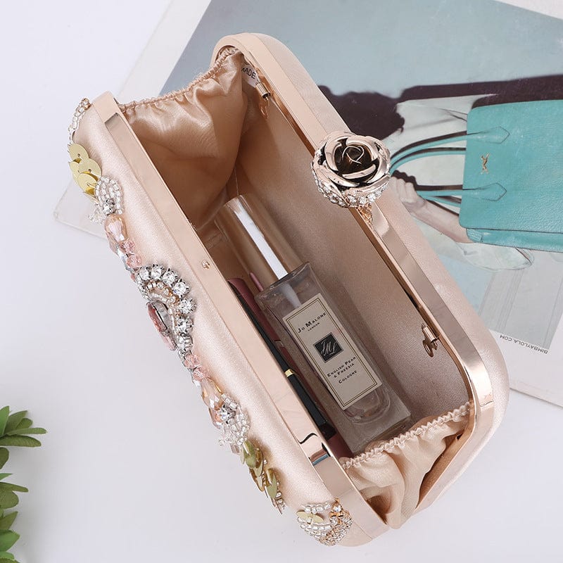 19.5*4.5*11 cm / Golden Wholesale luxury clutch sequins diamond party bags evening purse for ladies