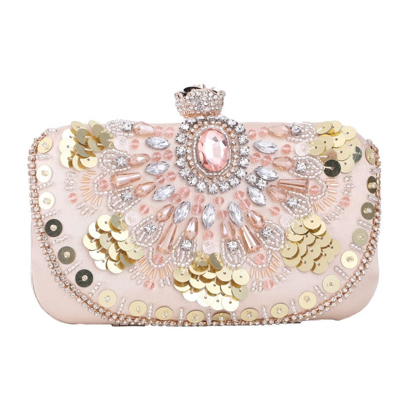 19.5*4.5*11 cm / Golden Wholesale luxury clutch sequins diamond party bags evening purse for ladies