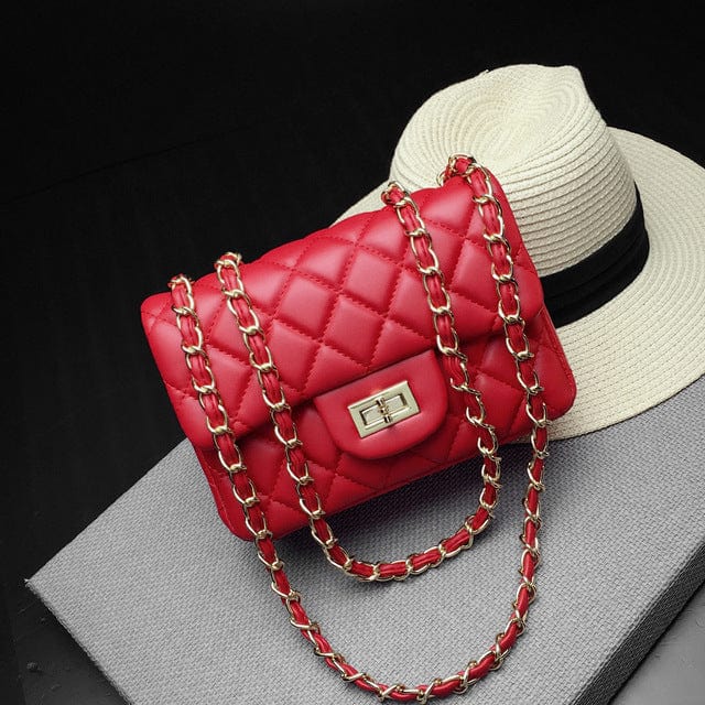 19*6.5*13cm / color-4 New fashion handbag for woman solid color cute mini small purse pu leather chain crossbody bag women hand bags handbag shoulder
