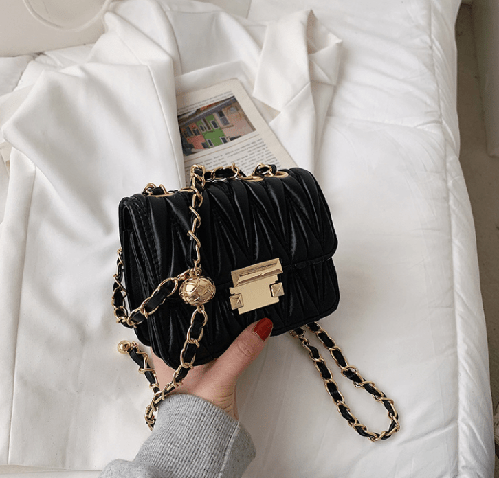 19*8*14CM / #1 Chain Handbags Women Bags Summer Latest Quilted Metal Ladies PU Shoulder Bag  Ins & Fashion Daily Used