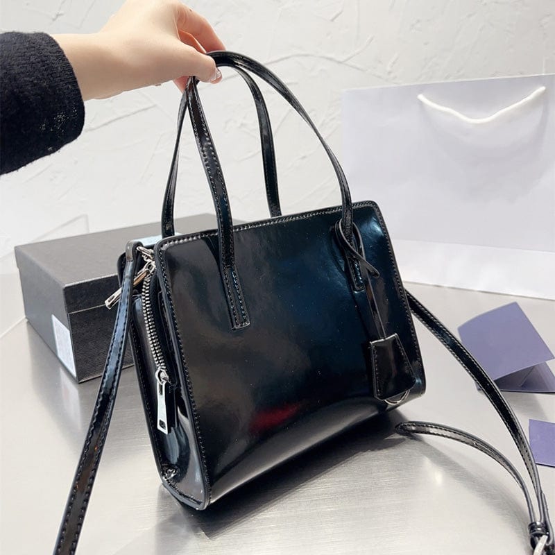 1pcs also wholesale price / black Newest famous brand cosmetic tote bags top quality genuine leather shoulder handbags for women