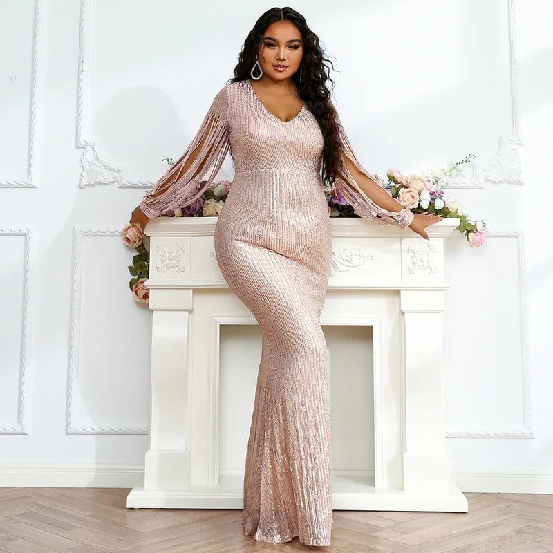 1XL / Pink NOVANCE PLX047 New sexy solid slim long party plus size club dresses elegant casual dresses ladies elegant bridesmaid dresses