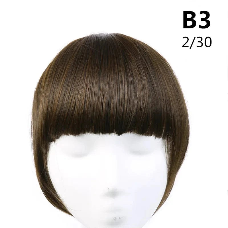 2/30 Wholesale 8 Inch Short Natural Hairpieces Synthetic Hair Bangs Fringe Straight Thick Neat Blun Front Clip In Bangs Extension