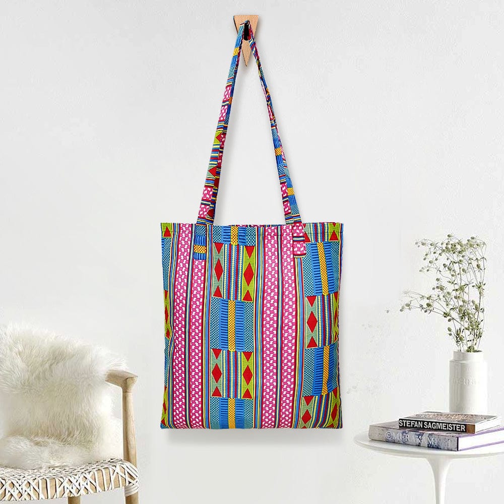 2 Customized Printed Eco-friendly 100% Cotton African Handbag Ankara Wax Print Reusable Shopping Bags Tote Bag