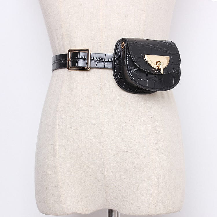 2 Ladies new design stone design belt waist bags female cute small chain sling bags for women pu leather leopard fanny pack