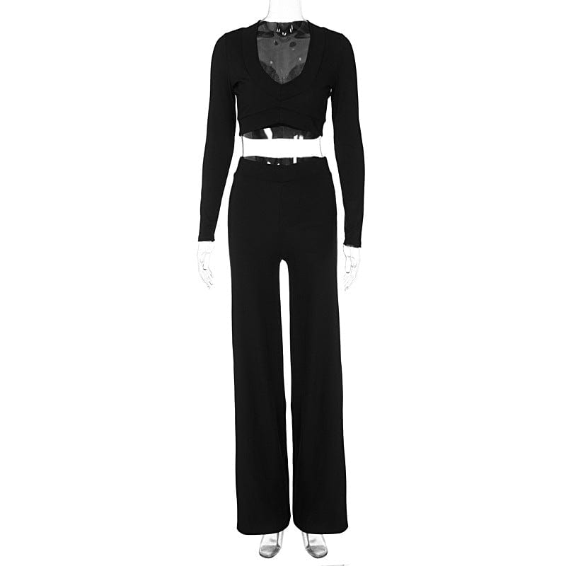 2 piece 11063 Velvet Longh Sleeve Deep V High Waist Crop Top Long Casual Legging Women'S Sets 2022 Winter Wholesale American Clothing