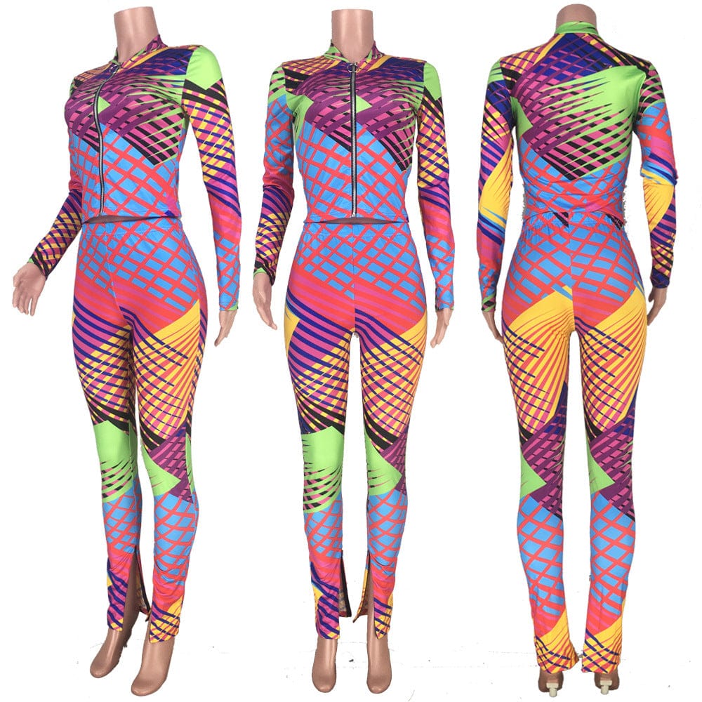 2 Piece Outfits for Women Tracksuits Sweatsuits Set Long Sleeve Crop Tops Jackets and Flared Long Pant Sets