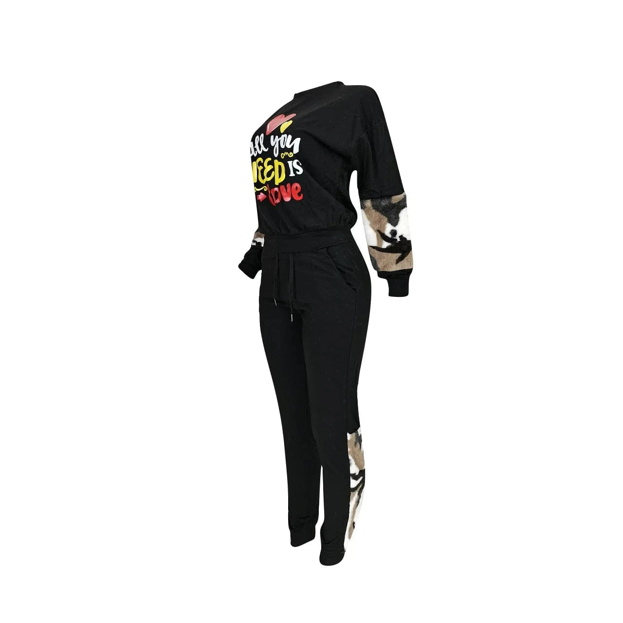 2 Piece Set Ladies Jogging Suit Fall Winter Wear Casual Two Piece Sets for Woman Cargo Straight Sweat Pants Sweatshirt Suit