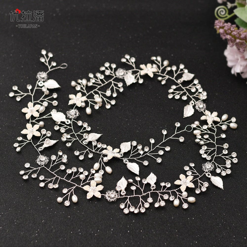 2 S4232F Bridal Hair Accessories Elegant Braided Extra Long Hairband Headwear tiara crown for girls