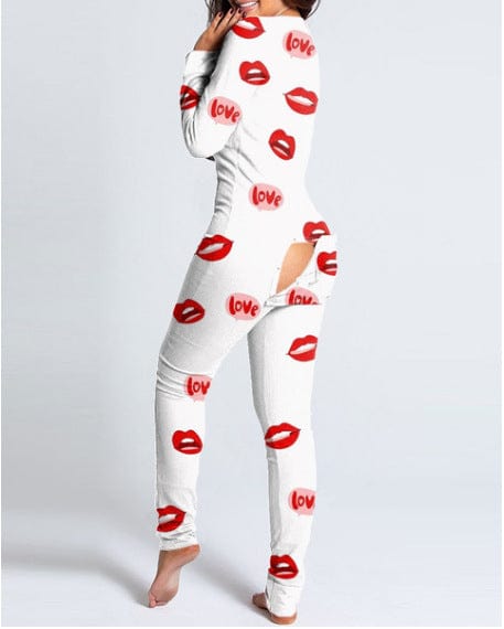 2 XL / 1 2022 custom logo solid color long sleeve adult for women pajamas jumpsuit pajamas with butt flap women's sleepwear