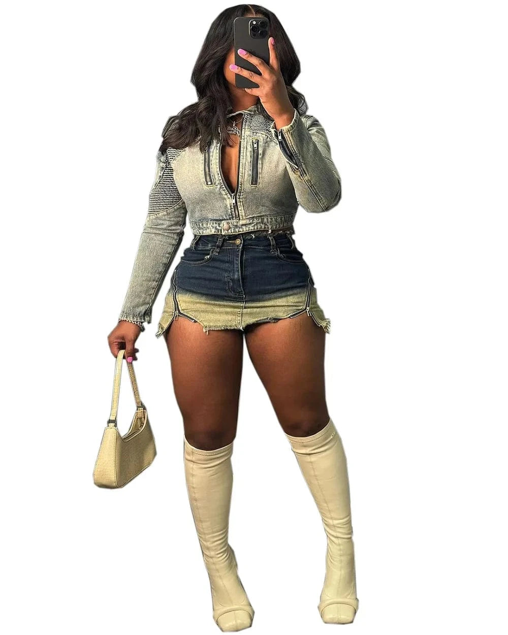 2 XL / 1 J&H Ready To Ship 2024 Spring And Summer Zipper Casual Jeans Denim Skirt Women's Skirts