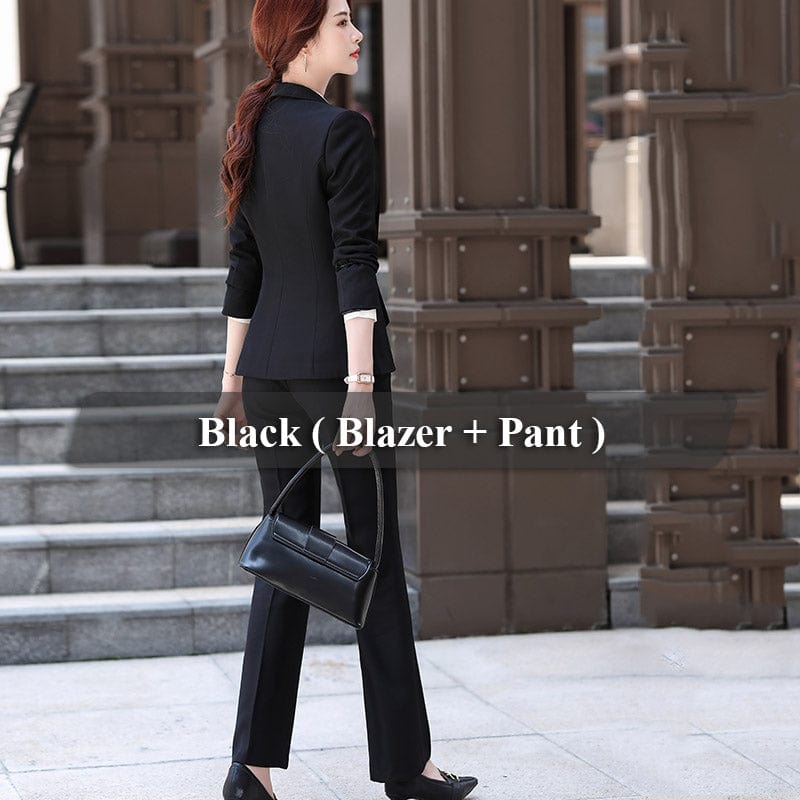 2 XL / 2 Piece Black Pant Suit High-quality Wholesale Hidden Breasted 2 Piece Suit Set for Women Business Office Lady Work Wear Formal Business Pink Pant Suits