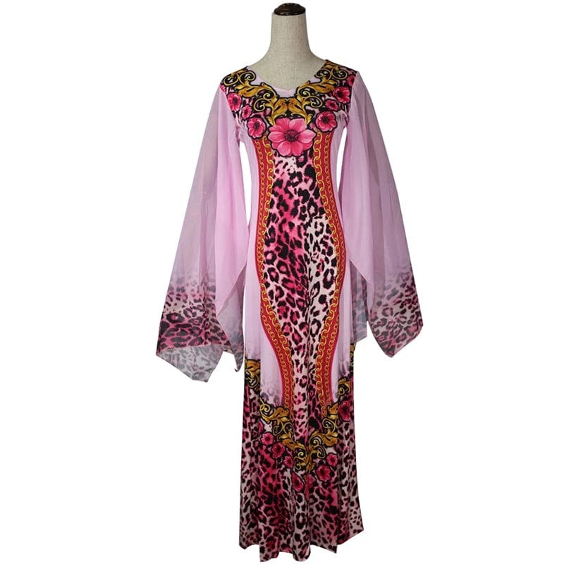 2 XL / 3 Boubou Africain Femme 2022 African Print Dashiki Clothes Plus Size Women Dress Batwing Sleeve Ankara Dresses Lady Party