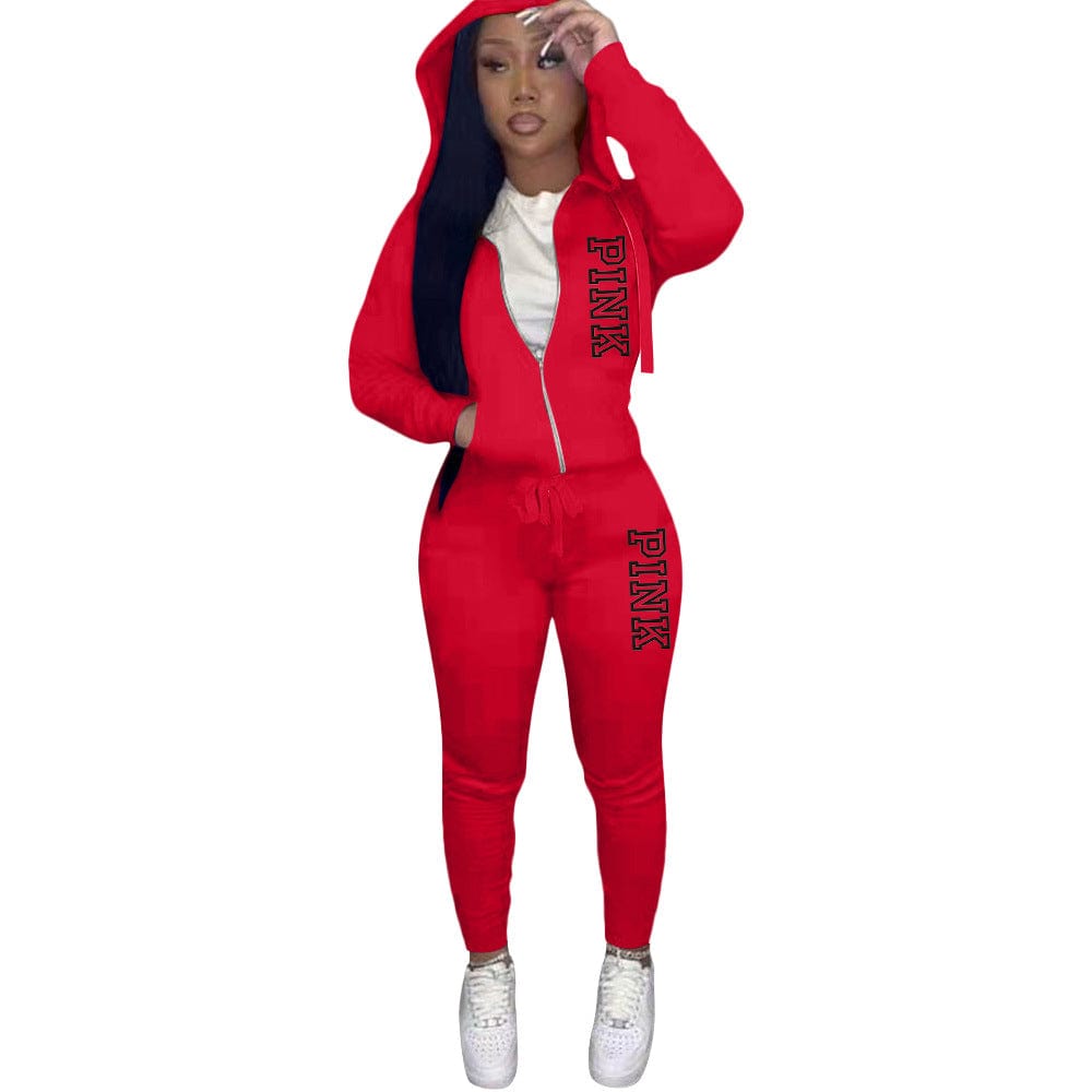 2 XL / 4 2022 High quality sexy Female Custom Logo  satin lined  2 piece Hoodie Jogger  Sweatsuit For Women