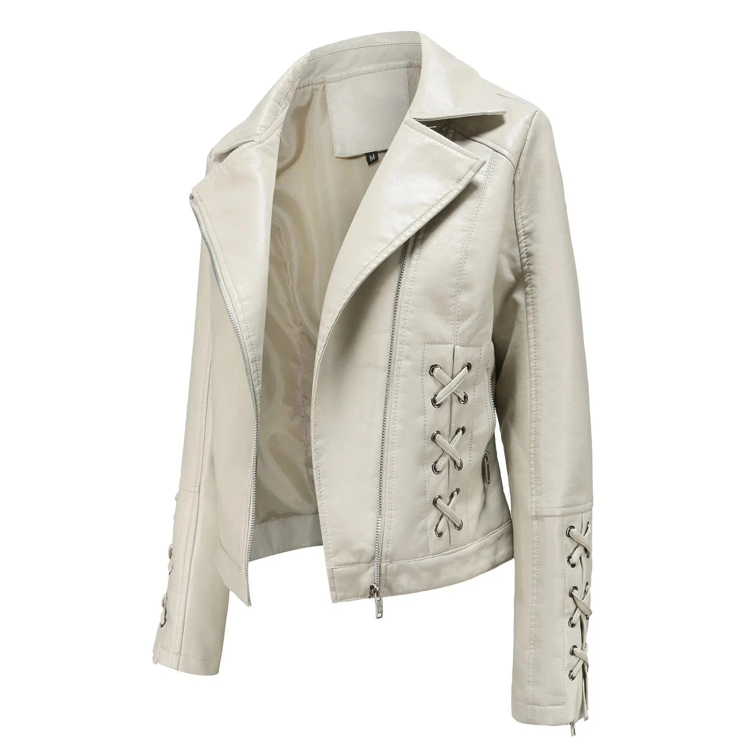 2 XL / Beige D0702DJ05 Wholesale Casual Plus Size Turn Down Collar Zipper Up Side Pocket Parka Women Jackets Sehe Fashion